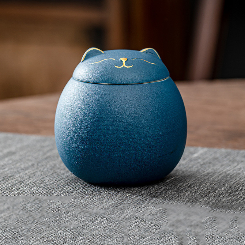 Mačka urna za kućne ljubimce Pepeo u obliku mačke Memorijalne urne za kremiranje Ručno izrađene crne ukrasne urne za pogreb Mačka urna Spomenik mačkama