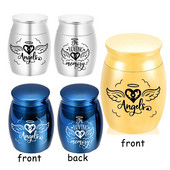 U sjećanju s ljubavlju - posuda za uspomenu, urna za kremiranje, staklenka s pepelom od aluminijske legure - s baršunastom vrećicom za pakiranje