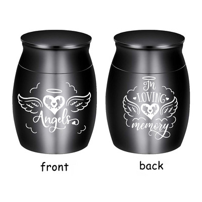 U sjećanju s ljubavlju - posuda za uspomenu, urna za kremiranje, staklenka s pepelom od aluminijske legure - s baršunastom vrećicom za pakiranje