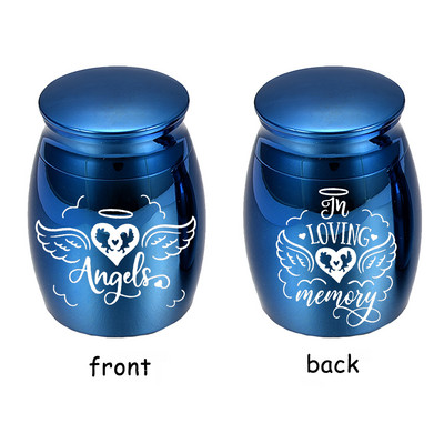U sjećanju s ljubavlju - posuda za uspomenu, urna za kremiranje, staklenka s pepelom od aluminijske legure - s baršunastom vrećicom za pakiranje