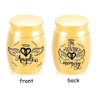 U sjećanju s ljubavlju - posuda za uspomenu, urna za kremiranje, staklenka s pepelom od aluminijske legure - s baršunastom vrećicom za pakiranje