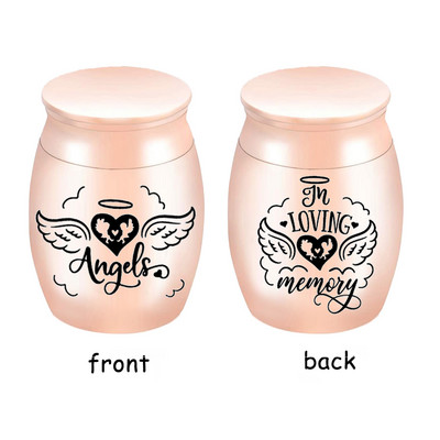 U sjećanju s ljubavlju - posuda za uspomenu, urna za kremiranje, staklenka s pepelom od aluminijske legure - s baršunastom vrećicom za pakiranje