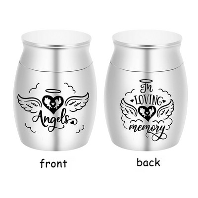 U sjećanju s ljubavlju - posuda za uspomenu, urna za kremiranje, staklenka s pepelom od aluminijske legure - s baršunastom vrećicom za pakiranje