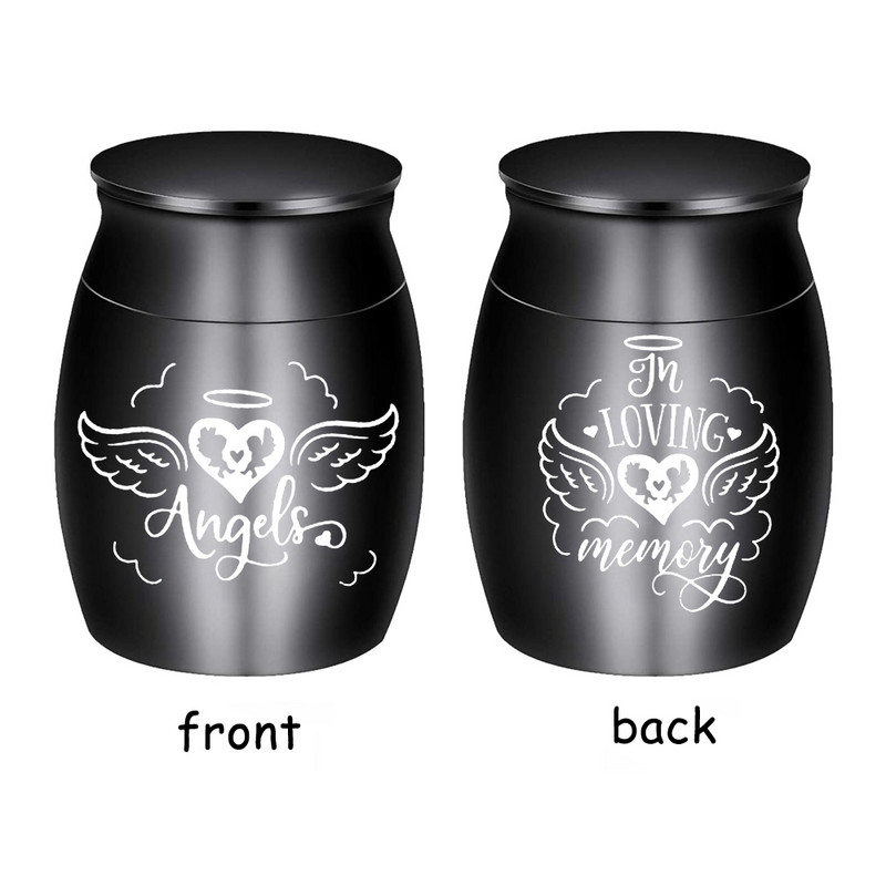 U sjećanju s ljubavlju - posuda za uspomenu, urna za kremiranje, staklenka s pepelom od aluminijske legure - s baršunastom vrećicom za pakiranje