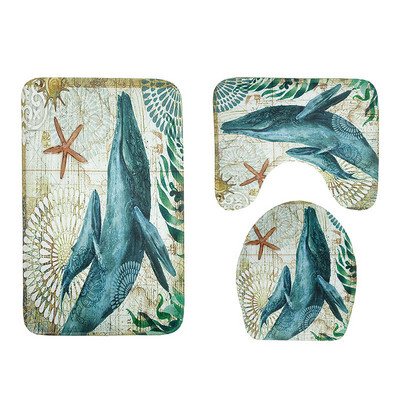 Zeegle flaneļa vannas paklāja komplekts 3 gab Vannas istabas paklāja paklājs tualetes podam Paklājs Pretslīdes vannas paklāji Vannas istabas paklājiņš dušas paklājs