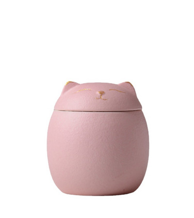 Mīksta asnu urna mājdzīvnieku pelniem - kaķa formas piemiņas kremācijas urnas - ar rokām izgatavotas melnas dekoratīvas urnas bērēm Kaķu urna Suņu urna