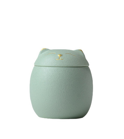 Mīksta asnu urna mājdzīvnieku pelniem - kaķa formas piemiņas kremācijas urnas - ar rokām izgatavotas melnas dekoratīvas urnas bērēm Kaķu urna Suņu urna