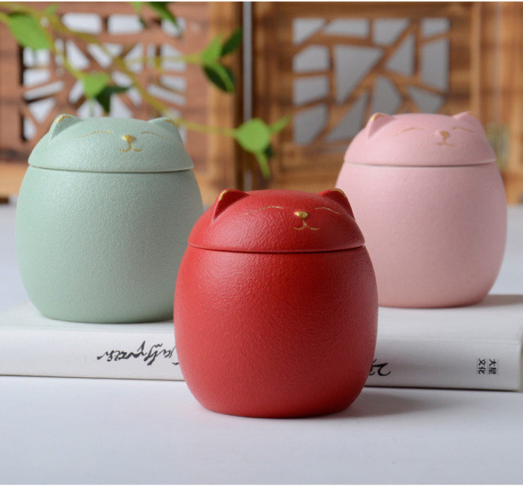 Mīksta asnu urna mājdzīvnieku pelniem - kaķa formas piemiņas kremācijas urnas - ar rokām izgatavotas melnas dekoratīvas urnas bērēm Kaķu urna Suņu urna