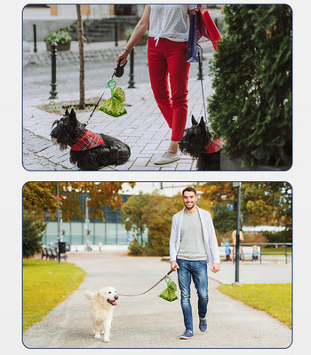 3 Rolls Dog Poop Bags with Bag Hold Βιοαποικοδομήσιμες σακούλες απορριμμάτων κατοικίδιων ζώων Doggy Litter Poop Poop Dispenser Προϊόντα για σκύλους