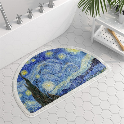 Ziedu apdruka Vannas istabas paklājs Pastorāla stila vannas zona Neslīdoši vannas paklājiņi Tualetes mājdzīvnieku paklāji Āra ieejas durvju paklājs dušai