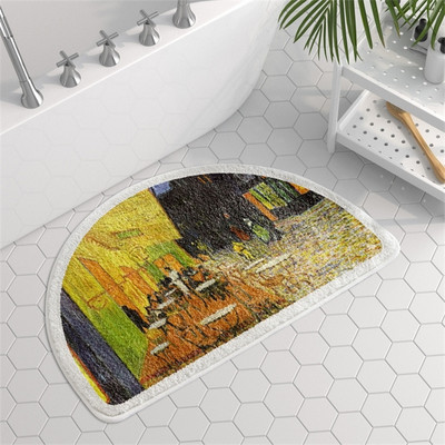 Ziedu apdruka Vannas istabas paklājs Pastorāla stila vannas zona Neslīdoši vannas paklājiņi Tualetes mājdzīvnieku paklāji Āra ieejas durvju paklājs dušai