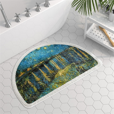 Ziedu apdruka Vannas istabas paklājs Pastorāla stila vannas zona Neslīdoši vannas paklājiņi Tualetes mājdzīvnieku paklāji Āra ieejas durvju paklājs dušai