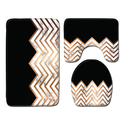 Set od 3 komada WC jastuka WC Podna prostirka Otisnuta mramorom Upijajuća prostirka za vrata Neklizajuće prostirke za kupaonicu U-tip Tepih Navlaka za WC sjedalo