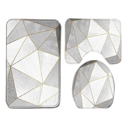 Set od 3 komada WC jastuka WC Podna prostirka Otisnuta mramorom Upijajuća prostirka za vrata Neklizajuće prostirke za kupaonicu U-tip Tepih Navlaka za WC sjedalo