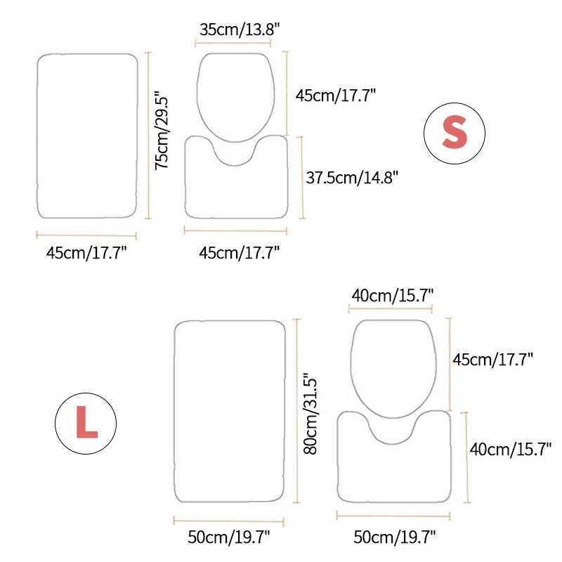 Set od 3 komada WC jastuka WC Podna prostirka Otisnuta mramorom Upijajuća prostirka za vrata Neklizajuće prostirke za kupaonicu U-tip Tepih Navlaka za WC sjedalo