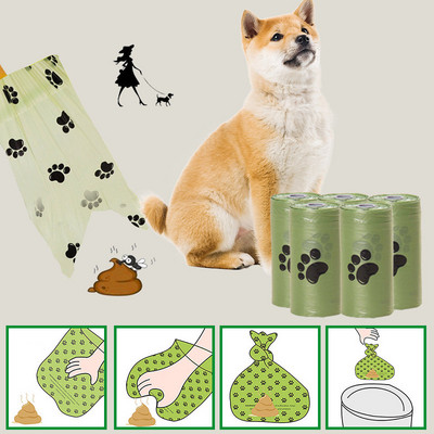 Биоразградими торбички за кучешки изпражнения Насипна торбичка с ароматизирана торбичка Разградими торбички за котешки отпадъци Екологично чисти домашни кучета за домашни любимци