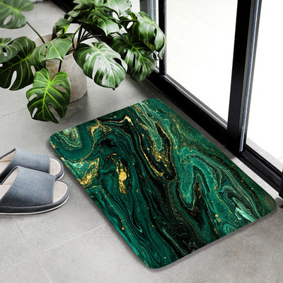 Apstraktni mramorni set prostirki za kupanje Sivi teksturirani uzorak Moderni luksuzni kućni podni tepih Kupaonski ukrasni neklizajući prostirka U obliku prostirke