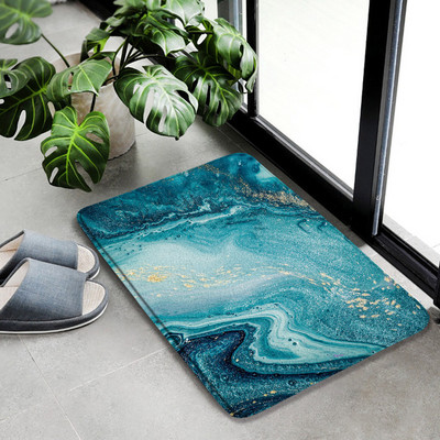 Apstraktni mramorni set prostirki za kupanje Sivi teksturirani uzorak Moderni luksuzni kućni podni tepih Kupaonski ukrasni neklizajući prostirka U obliku prostirke