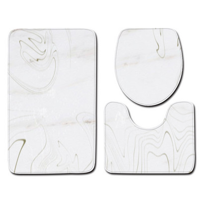 3-dijelni set Otisnuti mramor Set prostirki za kupaonicu Neklizajući tepih Otirač za vrata Jastuk za kupaonsko sjedalo Tepih WC navlaka Pribor WC prostirka