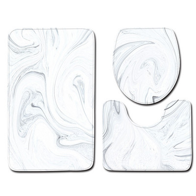 3-dijelni set Otisnuti mramor Set prostirki za kupaonicu Neklizajući tepih Otirač za vrata Jastuk za kupaonsko sjedalo Tepih WC navlaka Pribor WC prostirka