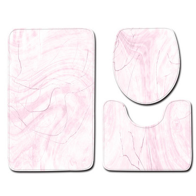 3-dijelni set Otisnuti mramor Set prostirki za kupaonicu Neklizajući tepih Otirač za vrata Jastuk za kupaonsko sjedalo Tepih WC navlaka Pribor WC prostirka