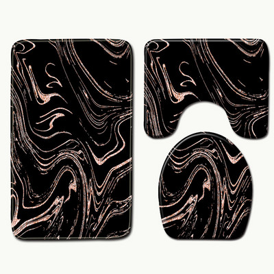 3-dijelni set Otisnuti mramor Set prostirki za kupaonicu Neklizajući tepih Otirač za vrata Jastuk za kupaonsko sjedalo Tepih WC navlaka Pribor WC prostirka