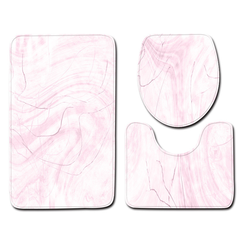 3-dijelni set Otisnuti mramor Set prostirki za kupaonicu Neklizajući tepih Otirač za vrata Jastuk za kupaonsko sjedalo Tepih WC navlaka Pribor WC prostirka