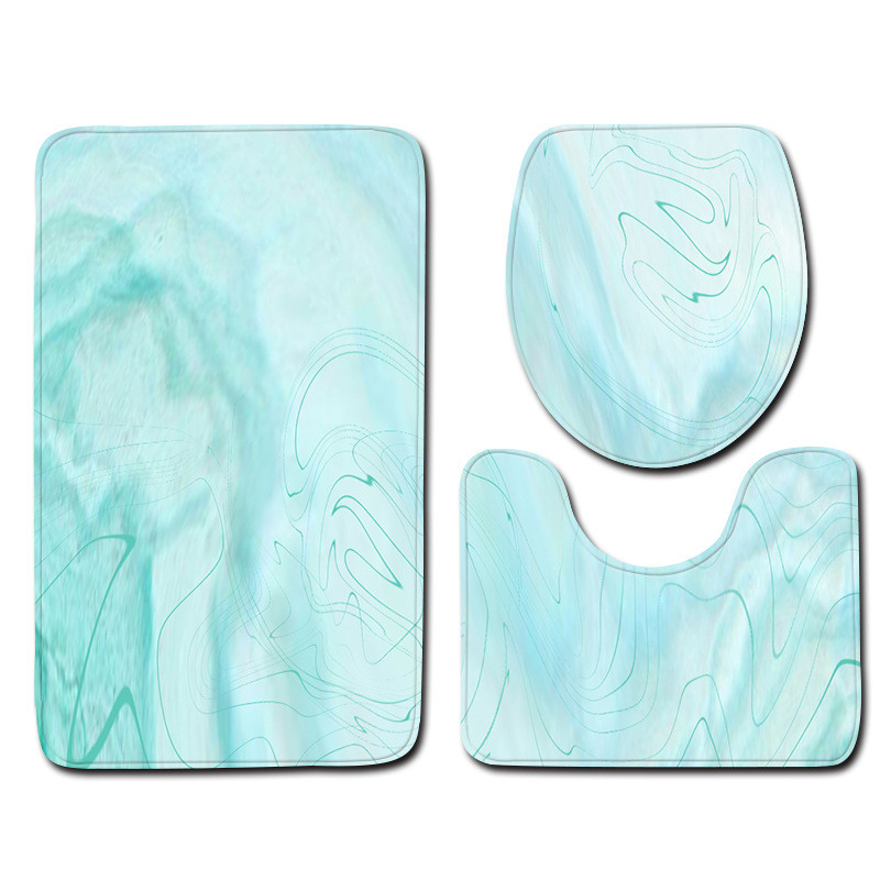 3-dijelni set Otisnuti mramor Set prostirki za kupaonicu Neklizajući tepih Otirač za vrata Jastuk za kupaonsko sjedalo Tepih WC navlaka Pribor WC prostirka