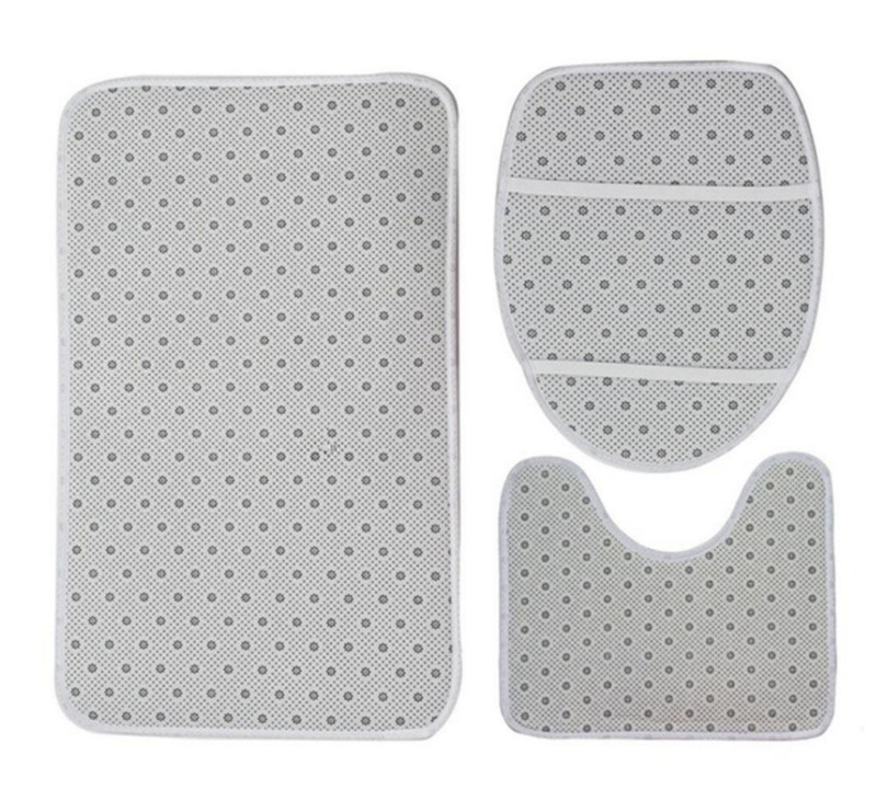 3 Stuk Badkamer Tapijt Set Non Slip Liefde Hart Print Bad Contour Mat U-vormige Wc Tapijt Wc Deksel Cover Set Douche Accessoires