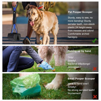 Pet Dog Cat Pooper Scooper Дълга дръжка Челюст Poop Scoop Външен почистващ препарат Събиране на отпадъци Удобни животински отпадъци за консумативи за кучета