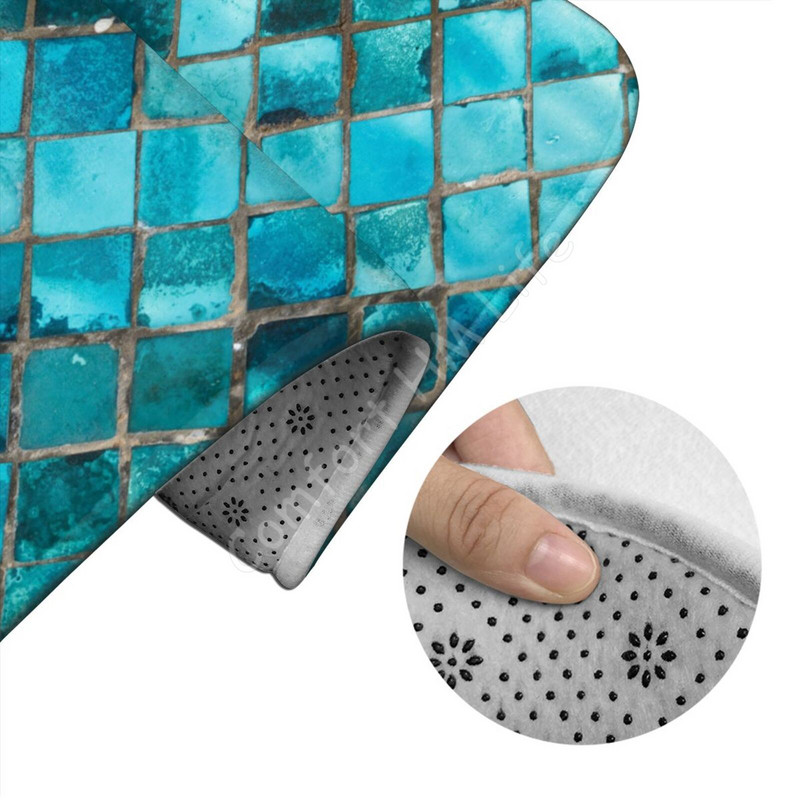 Tirkīza zils 3 gab. Tualetes pārvalks Neslīdošs paklājiņš Vannas istabas paklāju komplekts Mīksts tualetes sēdekļa vannas paklāja komplekts Piederumi vannas istabas dekorēšanai