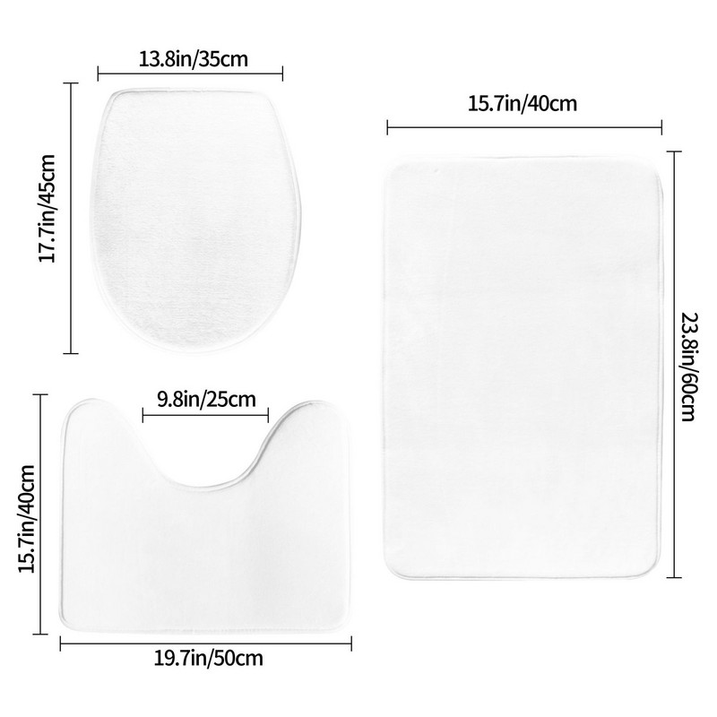 Briedis rudenī Super Cute 3 daļīgs vannas istabas paklāju komplekts vannas paklāja kontūras paklājiņa vāks, 3 daļīgs vannas istabas paklājiņu komplekts