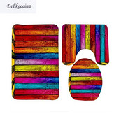 Besplatna dostava od 3 komada kupaonski tepih WC u boji Banyo s drvenim vlaknima U tip Set prostirki za kupaonicu Neklizajući tapis Salle De Bain Alfombra Bano