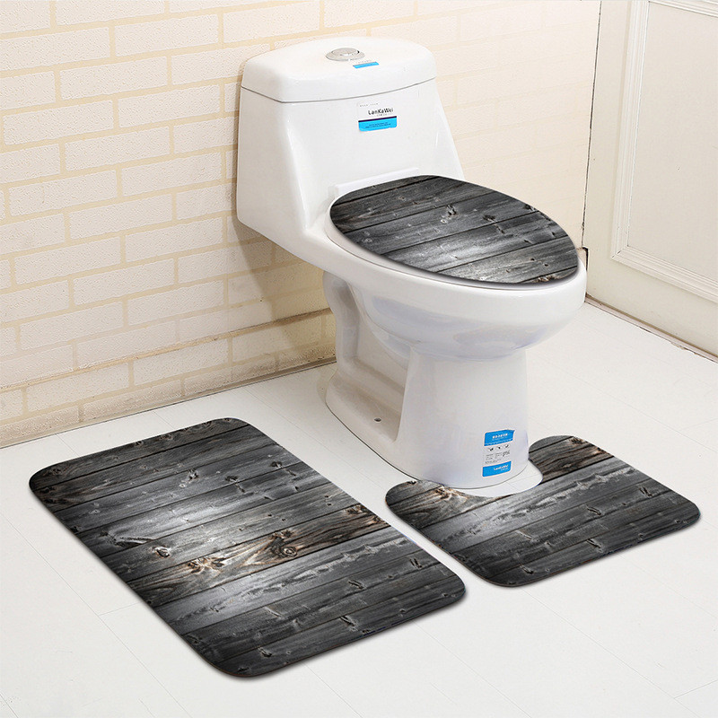 Besplatna dostava od 3 komada kupaonski tepih WC u boji Banyo s drvenim vlaknima U tip Set prostirki za kupaonicu Neklizajući tapis Salle De Bain Alfombra Bano