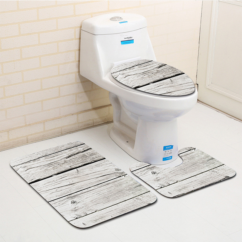 Besplatna dostava od 3 komada kupaonski tepih WC u boji Banyo s drvenim vlaknima U tip Set prostirki za kupaonicu Neklizajući tapis Salle De Bain Alfombra Bano
