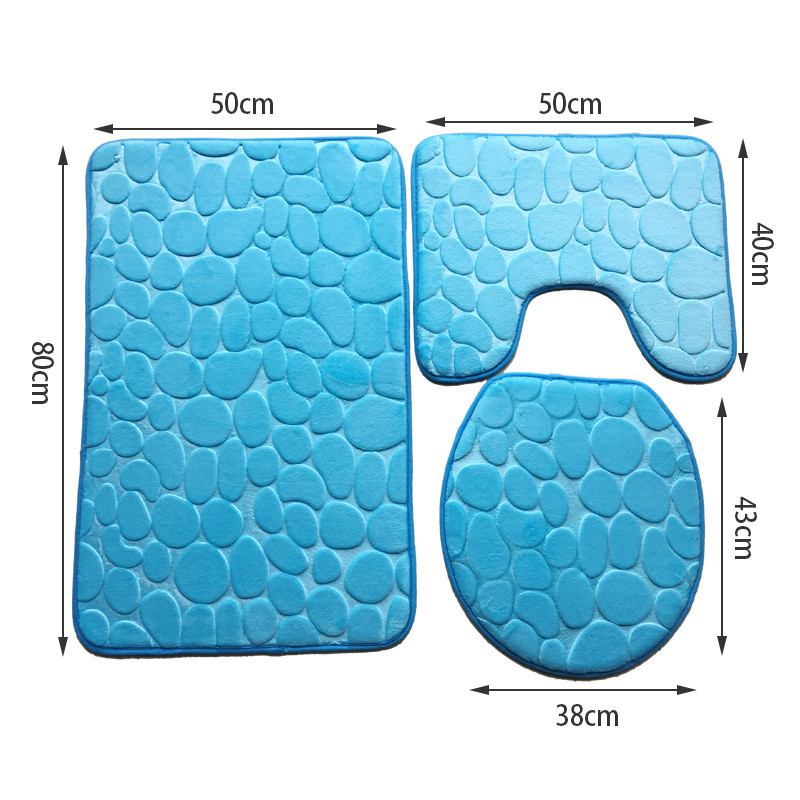 Set de covorașe de baie covoraș de baie în relief Covor de toaletă din flanel cu capac Covoare moi absorbante pentru baie decor