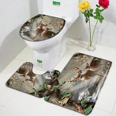 Purpura Orchid Zen vannas paklājiņi 3gab komplekts balts sveces melns masāžas akmens spa durvju paklājs mājas vannas istabas dekors, neslīdošs tualetes pārklāja paklājiņš