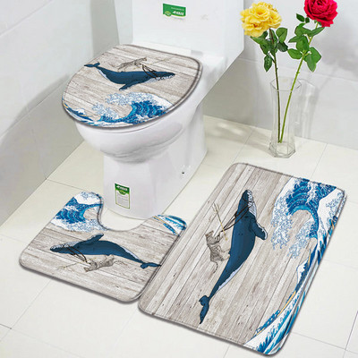 Purpura Orchid Zen vannas paklājiņi 3gab komplekts balts sveces melns masāžas akmens spa durvju paklājs mājas vannas istabas dekors, neslīdošs tualetes pārklāja paklājiņš