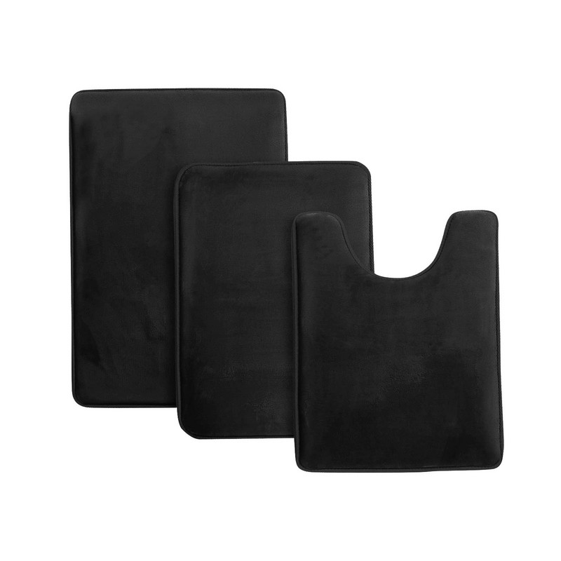 3 vannas istabas paklājiņu komplekts, mīksts, neslīdošs, 3 gab., bruģakmens paklājiņš vannas istabas paklājs, absorbējošs dušas paklājs, tualetes vāks, pārsegs grīda