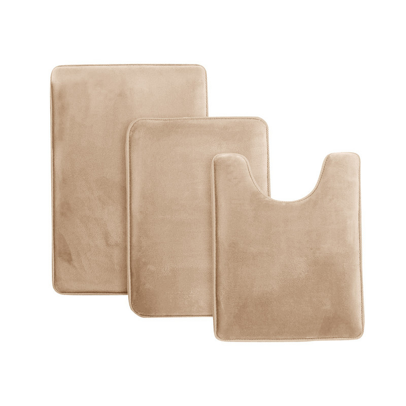 3 vannas istabas paklājiņu komplekts, mīksts, neslīdošs, 3 gab., bruģakmens paklājiņš vannas istabas paklājs, absorbējošs dušas paklājs, tualetes vāks, pārsegs grīda