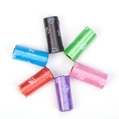 5Roll mājdzīvnieku suņu izkārnījumu maisiņi Dozators Savācējs Atkritumu maiss Kucēnu Kaķu Izkārnījumu Soma Mazi Ruļļi āra tīrīšanai Mājdzīvnieku piederumi