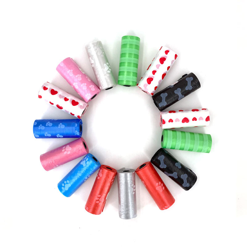 5Roll mājdzīvnieku suņu izkārnījumu maisiņi Dozators Savācējs Atkritumu maiss Kucēnu Kaķu Izkārnījumu Soma Mazi Ruļļi āra tīrīšanai Mājdzīvnieku piederumi