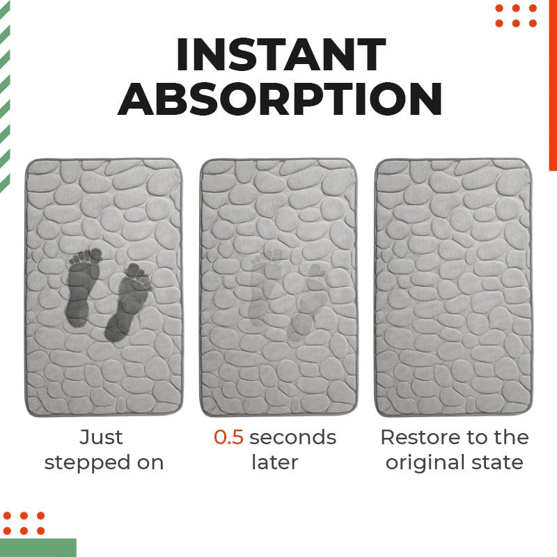 Super uzsūcošs grīdas paklājs Memory Foam vannas paklājiņš Bruģakmens reljefs vannas istabas grīdas paklāji ūdeni absorbējošs neslīdošs paklājs