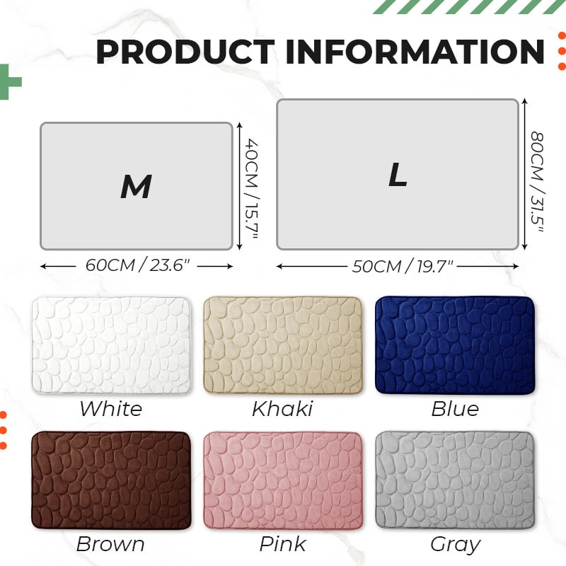 Super uzsūcošs grīdas paklājs Memory Foam vannas paklājiņš Bruģakmens reljefs vannas istabas grīdas paklāji ūdeni absorbējošs neslīdošs paklājs