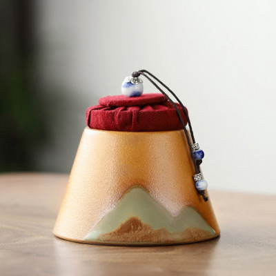 Keramikas piemiņas urnas Melnbalta bēru urna cilvēku kremēšanai mājdzīvnieku piemiņas turētājs Pelnu zārka zīmogs uzglabāšanas burka