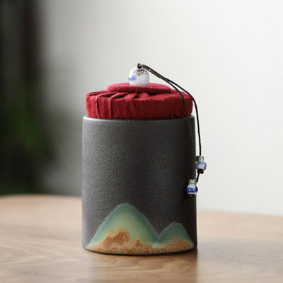 Keramikas piemiņas urnas Melnbalta bēru urna cilvēku kremēšanai mājdzīvnieku piemiņas turētājs Pelnu zārka zīmogs uzglabāšanas burka