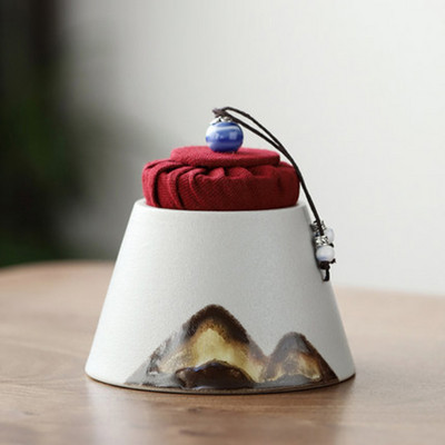 Keramikas piemiņas urnas Melnbalta bēru urna cilvēku kremēšanai mājdzīvnieku piemiņas turētājs Pelnu zārka zīmogs uzglabāšanas burka