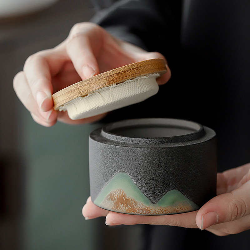 Keramikas piemiņas urnas Melnbalta bēru urna cilvēku kremēšanai mājdzīvnieku piemiņas turētājs Pelnu zārka zīmogs uzglabāšanas burka