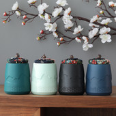 Mājdzīvnieku piemiņas keramikas urna suņiem kaķiem kremēšanas pelni bēru zārks nelielai daļai cilvēku pelnu