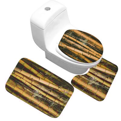 Zeegle Green prirodna memorijska pjena Prostirka za kupaonicu Trodijelni tepih za kupaonicu Neklizajuće Podne prostirke za WC školjku